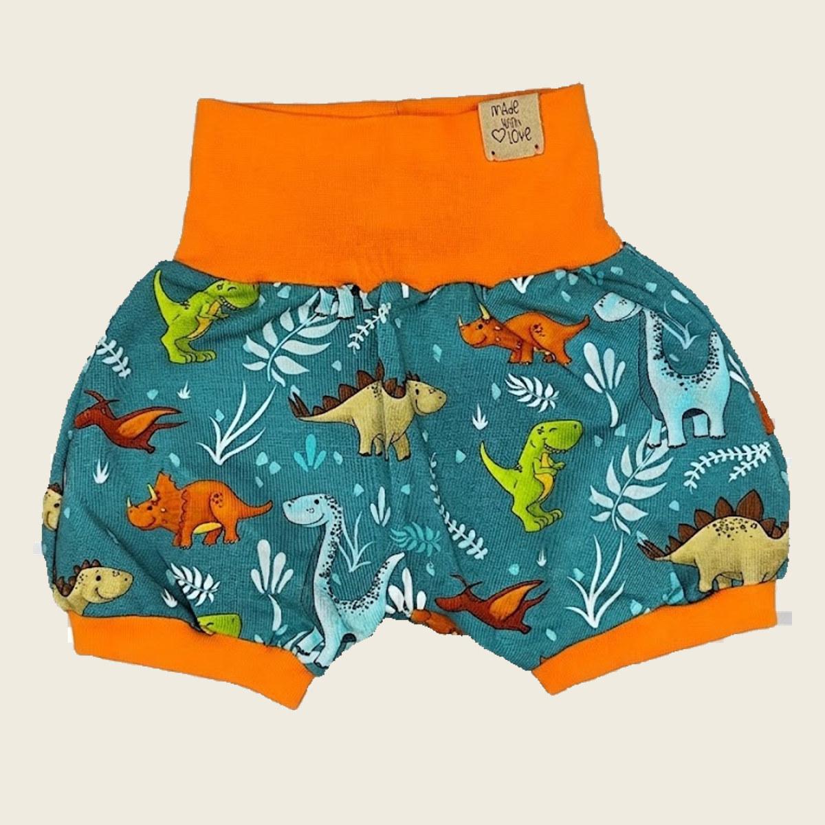 Pumphose "Dinos" türkis mit orangen Bündchen