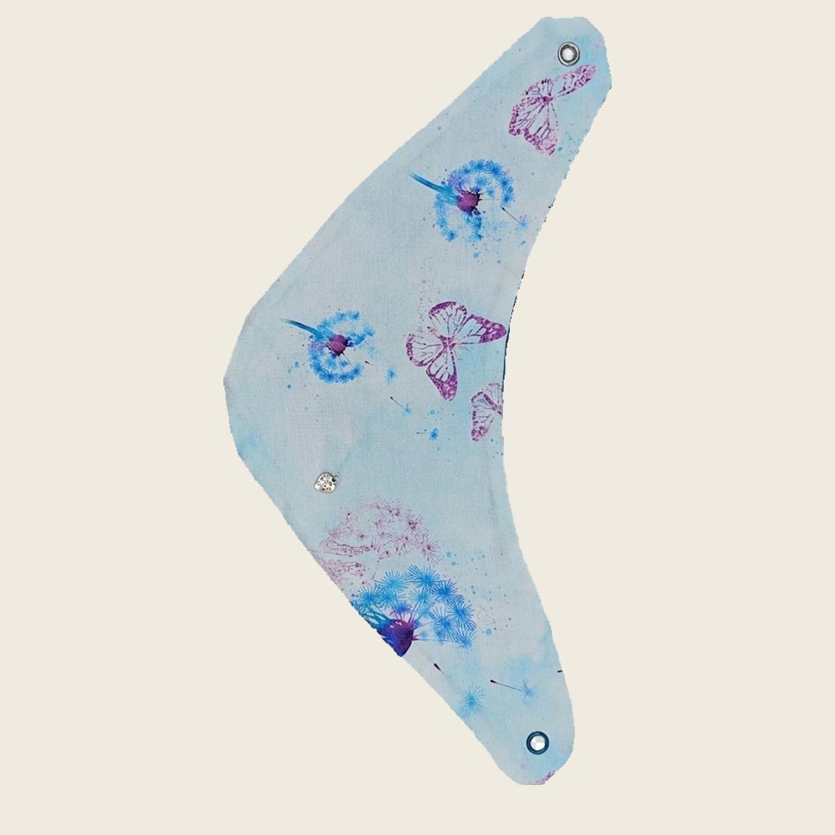 Set Dreieckstuch + Halstuch "Schmetterlinge & Pusteblumen" hellblau — Ansicht 2