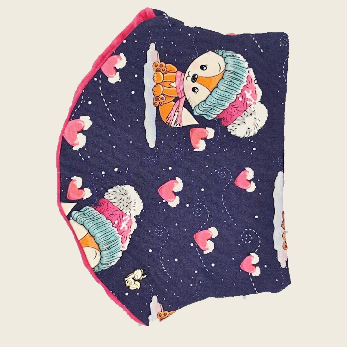 Mütze "Winter-Kinder Herzen" marineblau